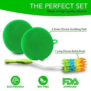 Silicone Bottle Brush Cleaner w/Silicone Scrubbing